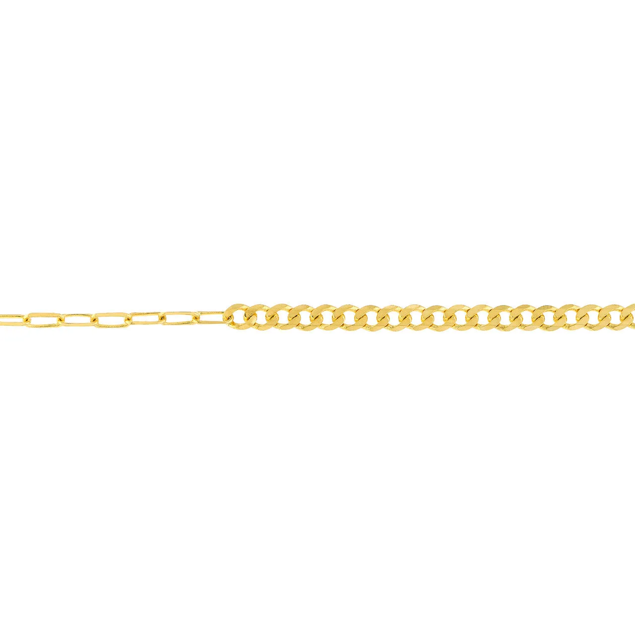 14k Yellow Gold Half Paper Clip Half Curb Bracelet Anklet Choker Necklace Pendant Chain
