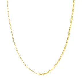 14k Yellow Gold Half Paper Clip Half Curb Bracelet Anklet Choker Necklace Pendant Chain