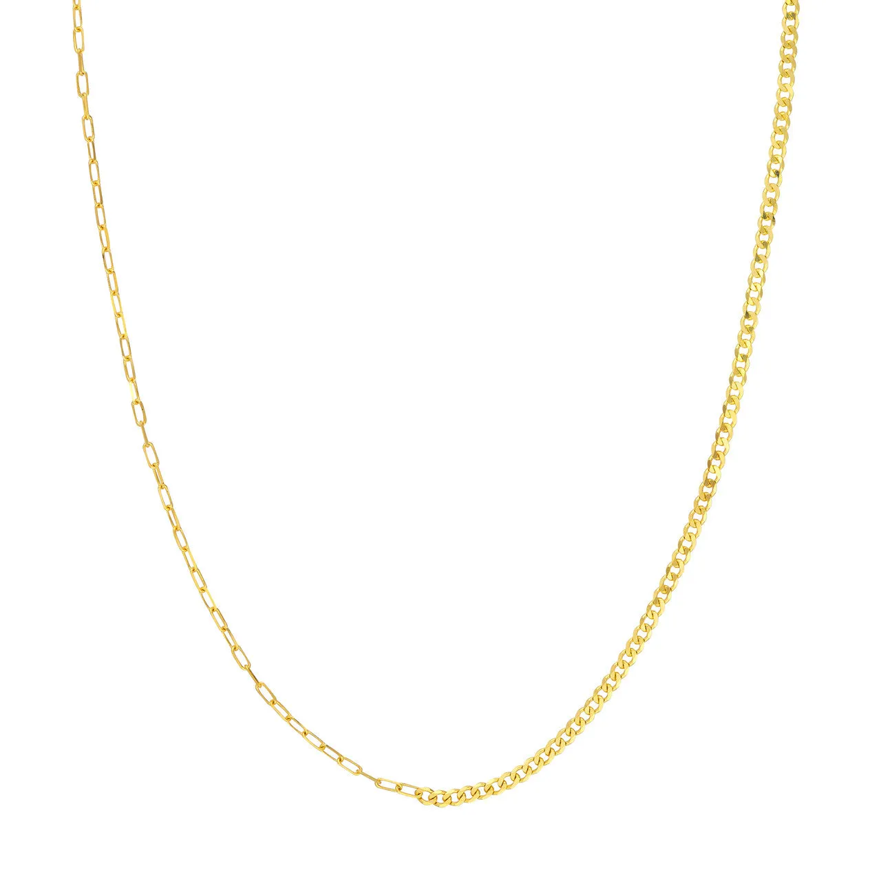 14k Yellow Gold Half Paper Clip Half Curb Bracelet Anklet Choker Necklace Pendant Chain