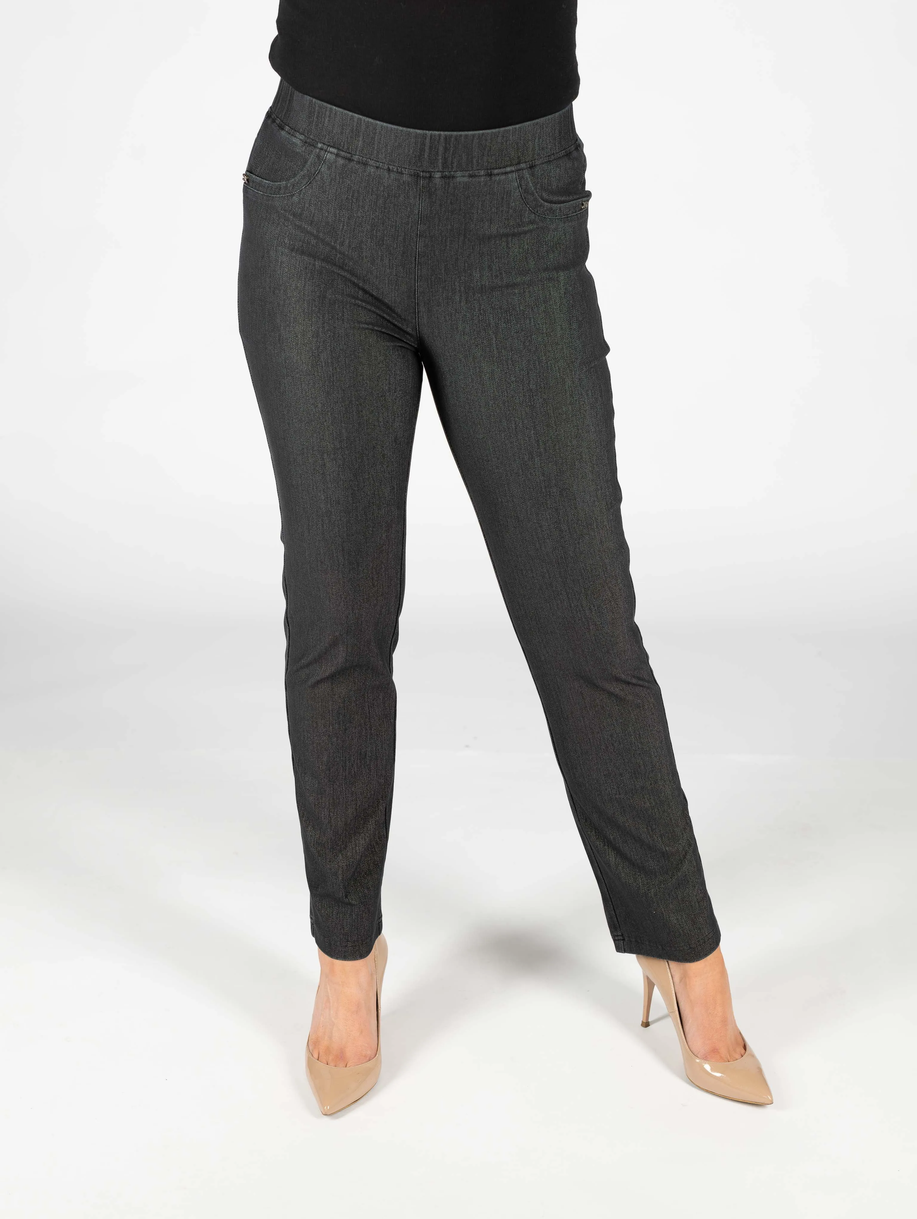 29" Leg Denim Trouser With Metal Detail