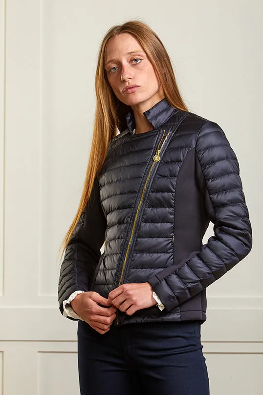 #70 Roxie Puffer Navy Biker Jacket - FAULT - SIZE 10