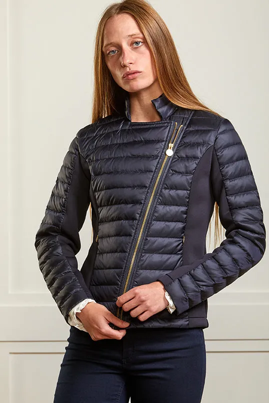 #70 Roxie Puffer Navy Biker Jacket - FAULT - SIZE 10
