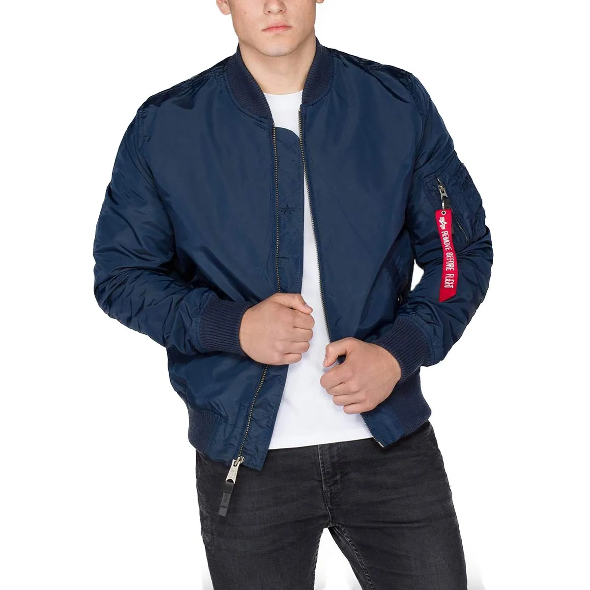 Alpha Industries MA-1 TT Flight Jacket in Rep Blue - Classic Lightweight Bomber Jacket for Men