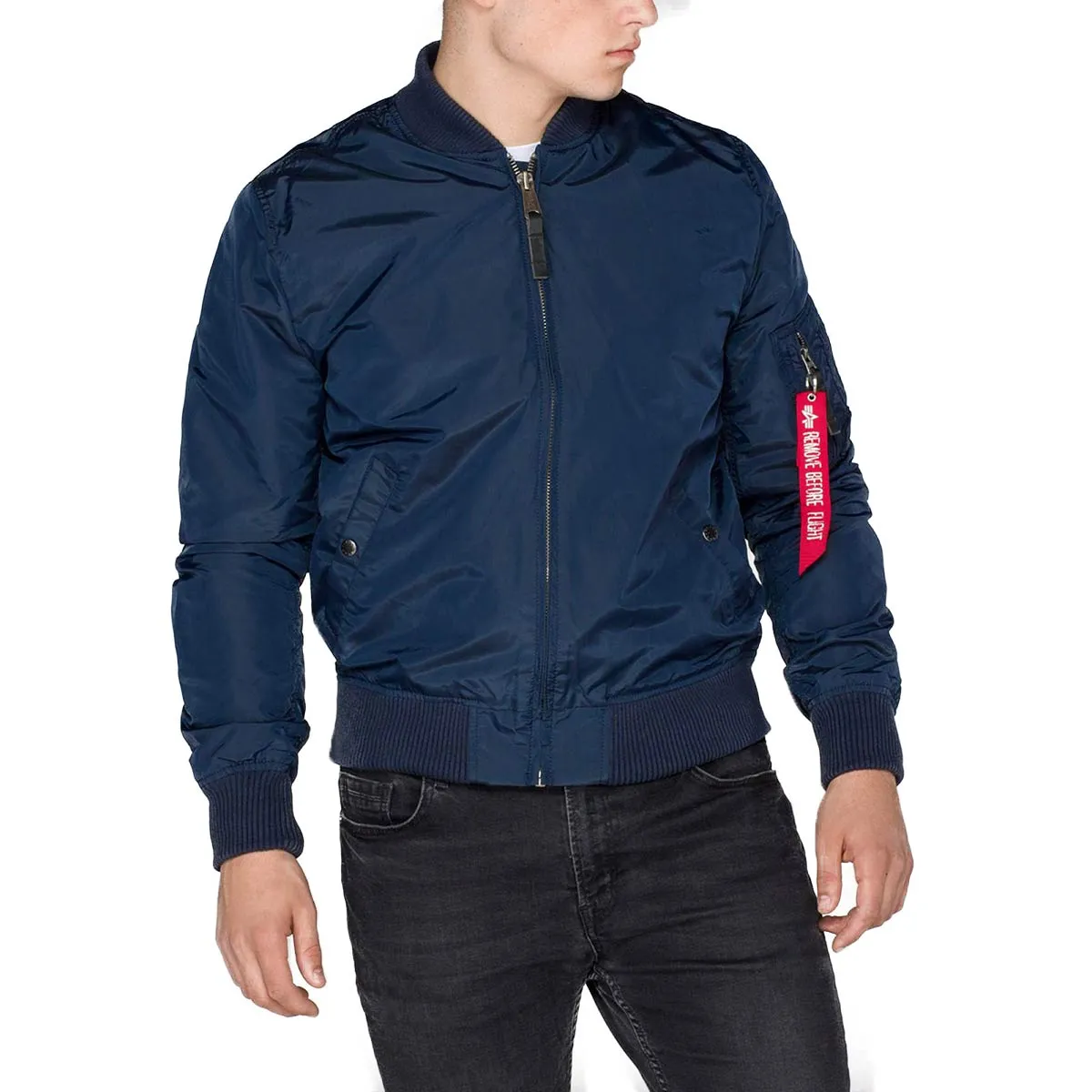 Alpha Industries MA-1 TT Flight Jacket in Rep Blue - Classic Lightweight Bomber Jacket for Men