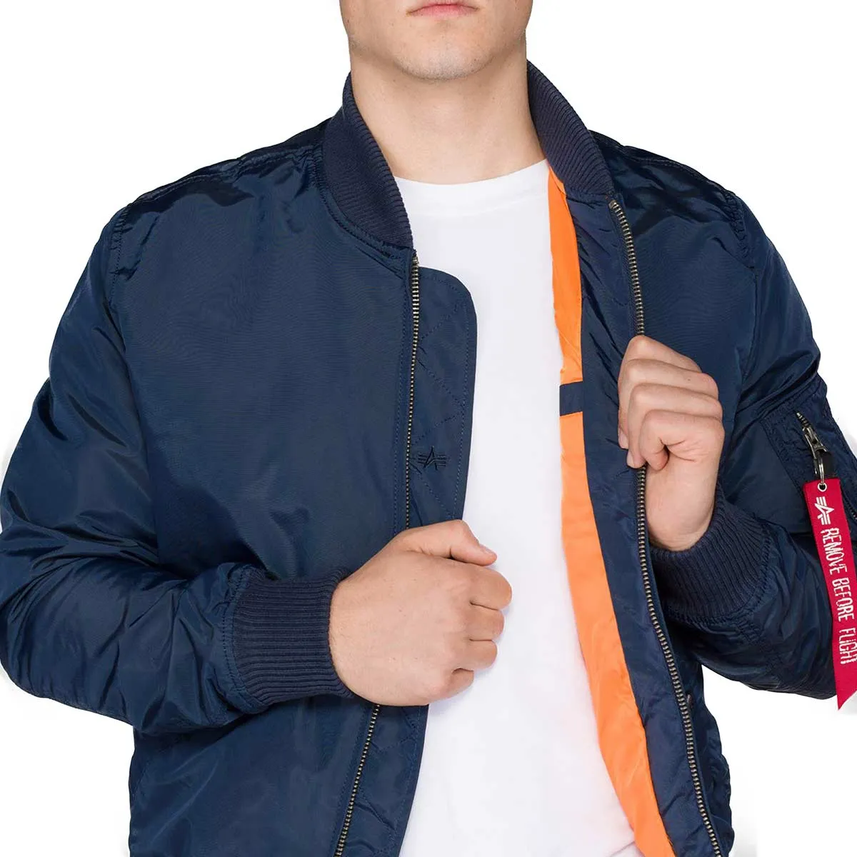 Alpha Industries MA-1 TT Flight Jacket in Rep Blue - Classic Lightweight Bomber Jacket for Men