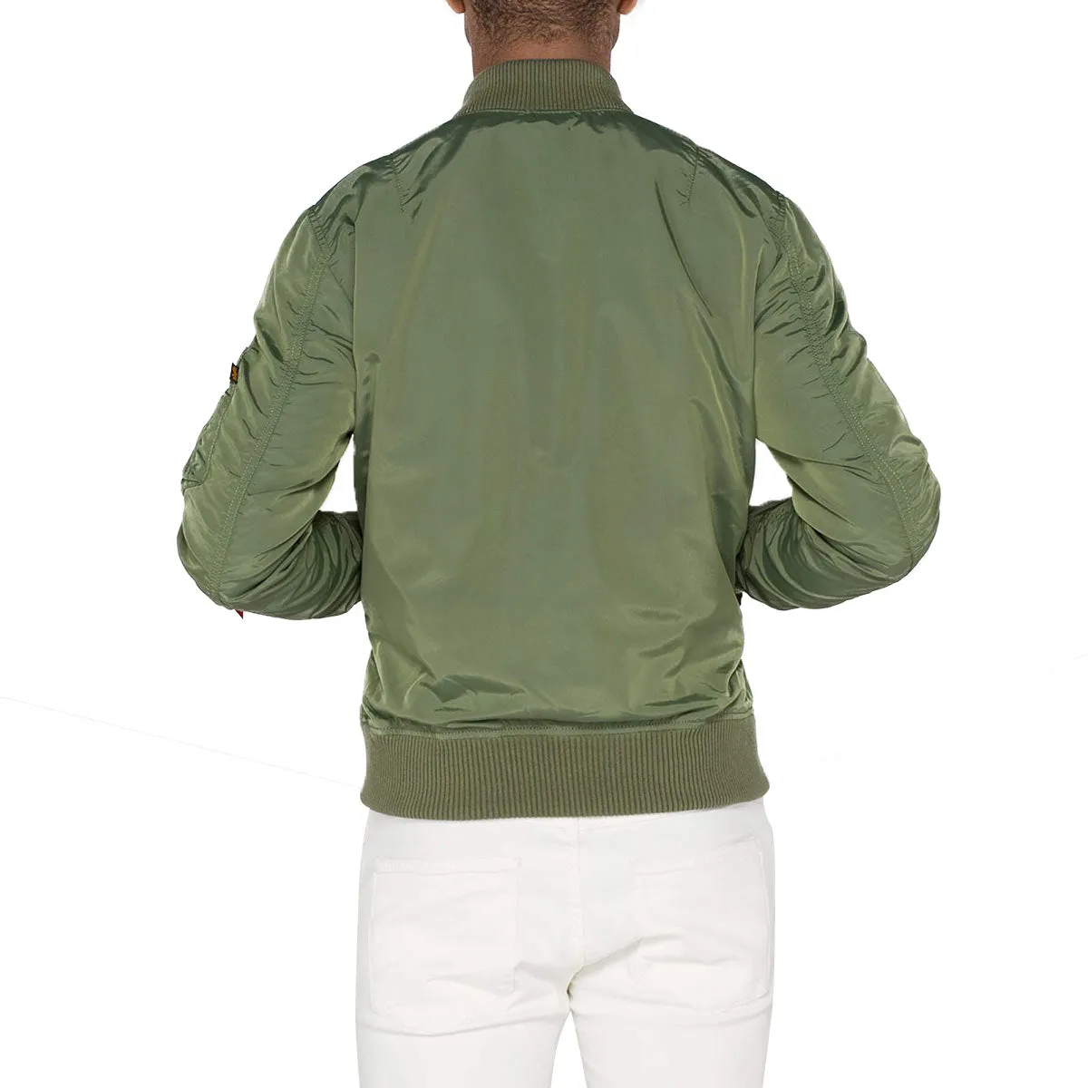 Mens Lightweight Sage Green Alpha Industries MA-1 TT Slim Fit Flight Jacket