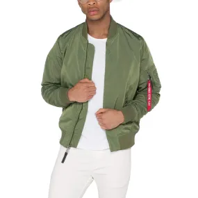 Mens Lightweight Sage Green Alpha Industries MA-1 TT Slim Fit Flight Jacket