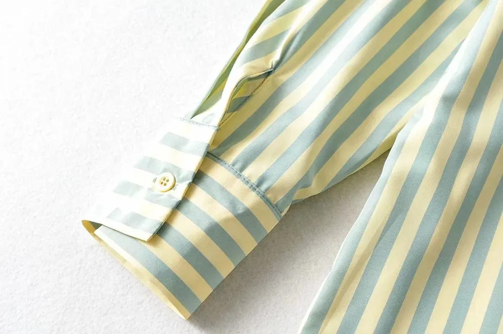 Antibes Striped Front Pocket Oversized Shirt - 2 Colors - S-L