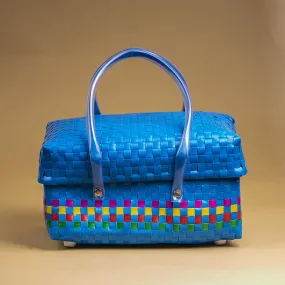 Blue Half Basket with Lid