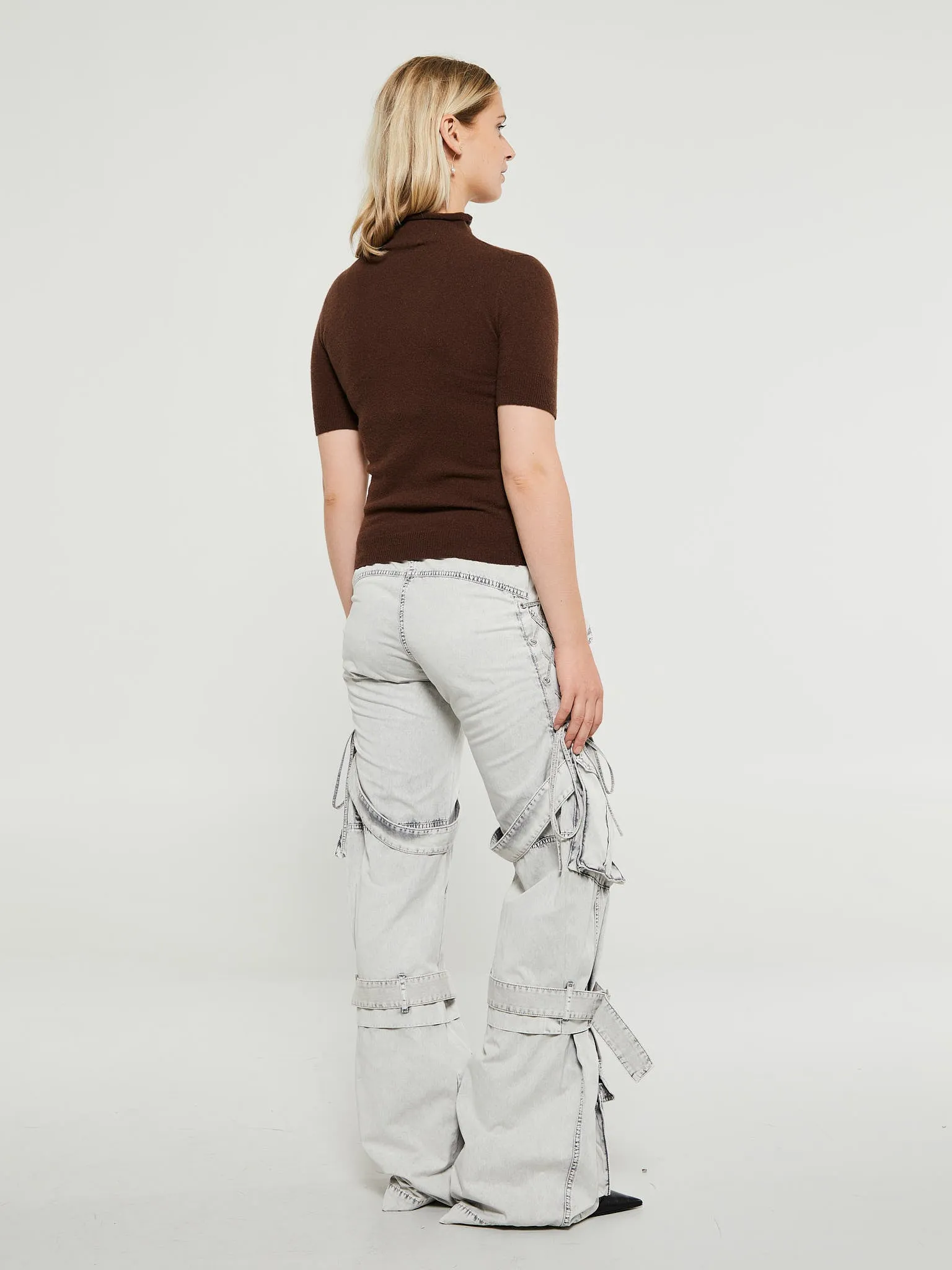 Stylish Dusty White Cargo Twill Trousers for Men/Women