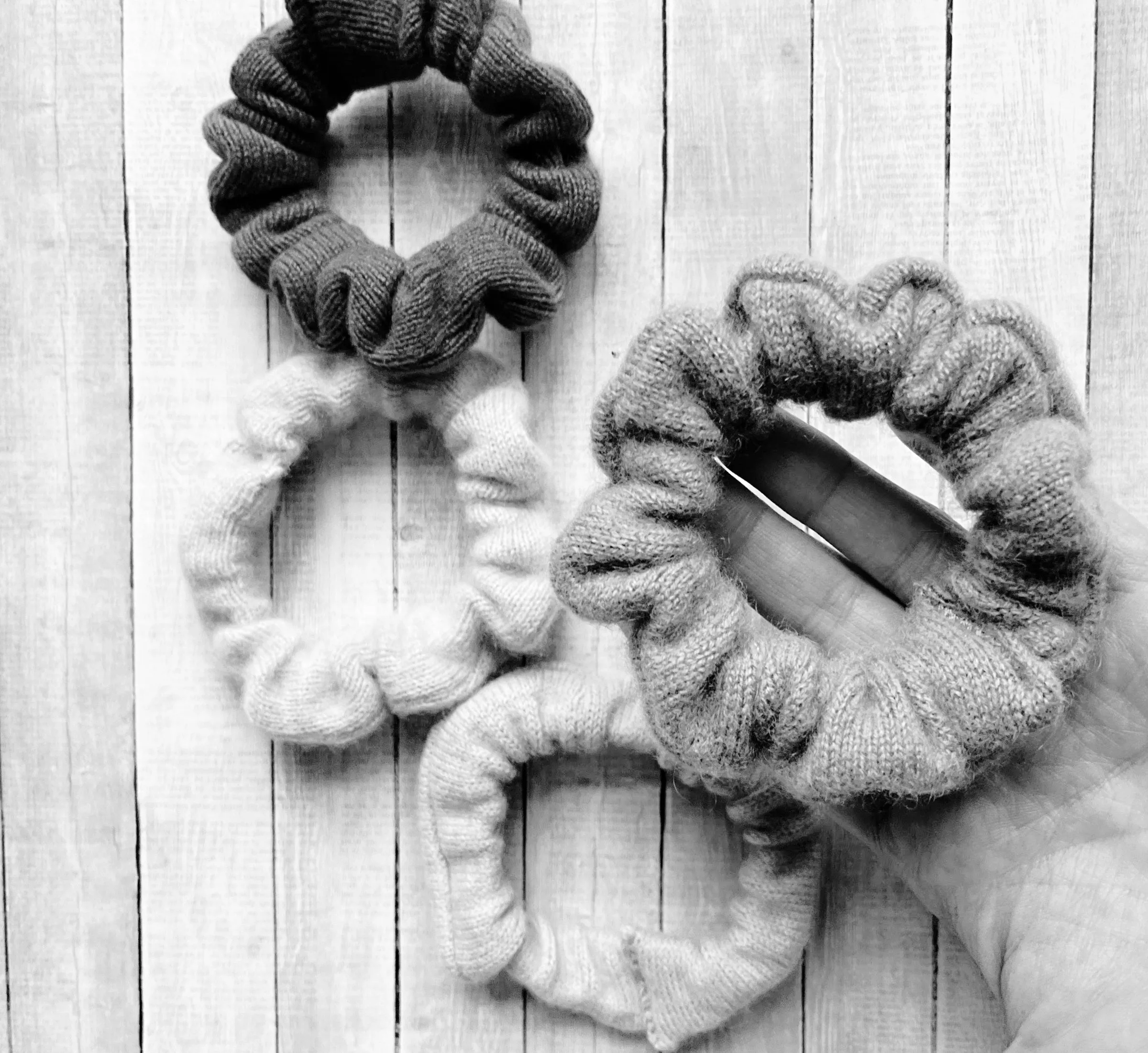 Cashmere scrunchies for weak fragile hair  | Set of 3 | Ready-To-Ship