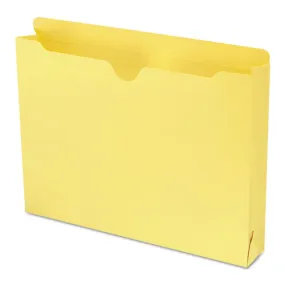 Colored File Jackets With Reinforced Double-ply Tab, Straight Tab, Letter Size, Yellow, 50/box