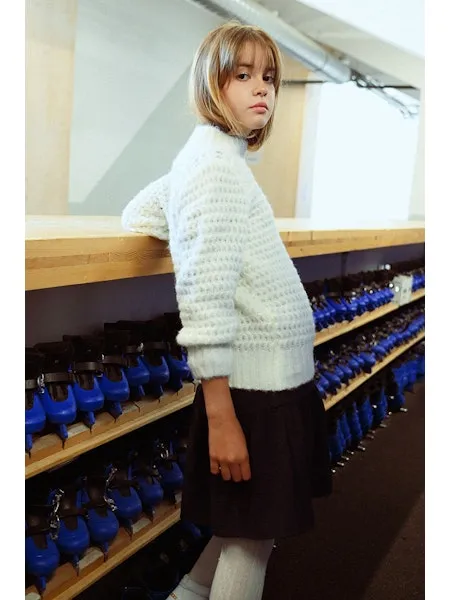 Cream Bubble Knitted Sweater