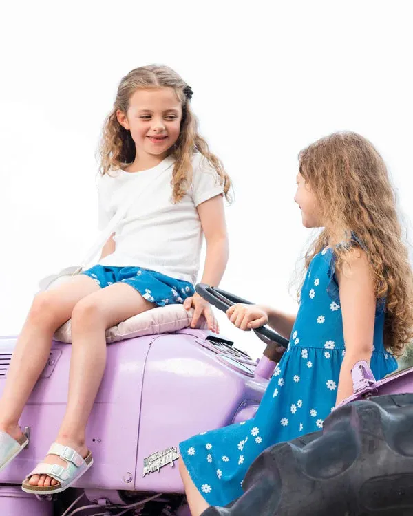 Deux Par Deux Girls Crinkle Jersey Top   G30YG70   Off White