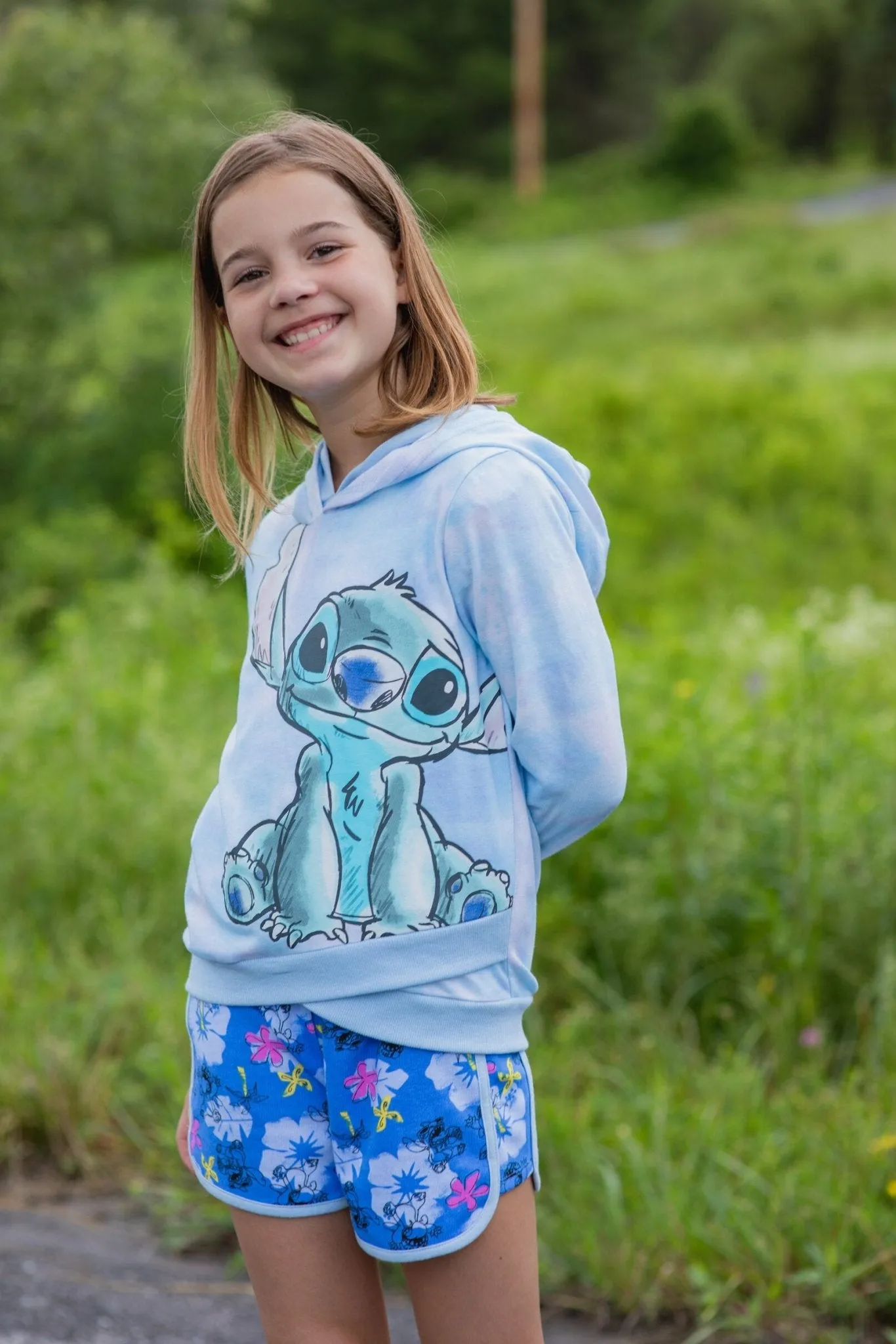 Disney Lilo & Stitch French Terry Pullover Crossover Hoodie