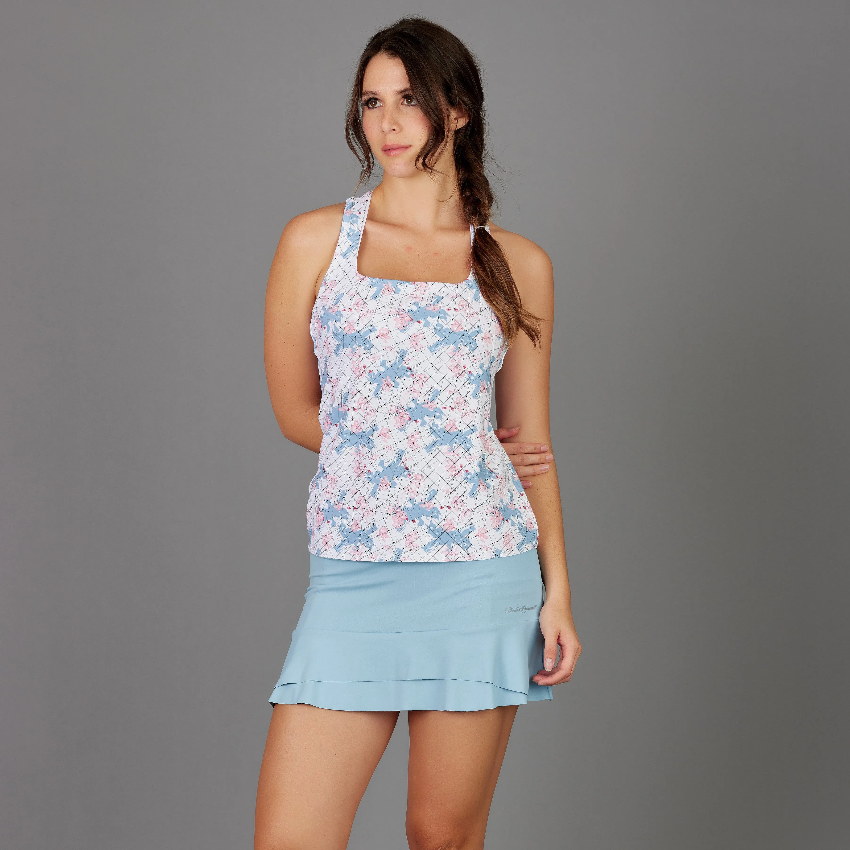 Grids Short Basic Skort (mist blue)