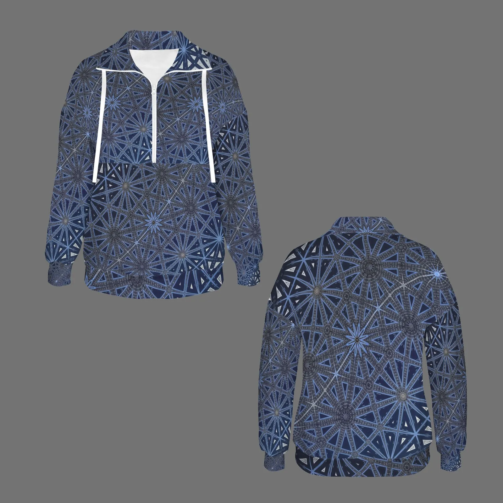 Half Zip Pullover Sweatshirt Old Blue Car