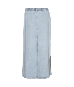 Hamson Mr Ela Long Slit Denim Skirt - Blue