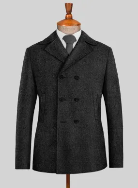 Highlander Heavy Heritage Charcoal Tweed Pea Coat