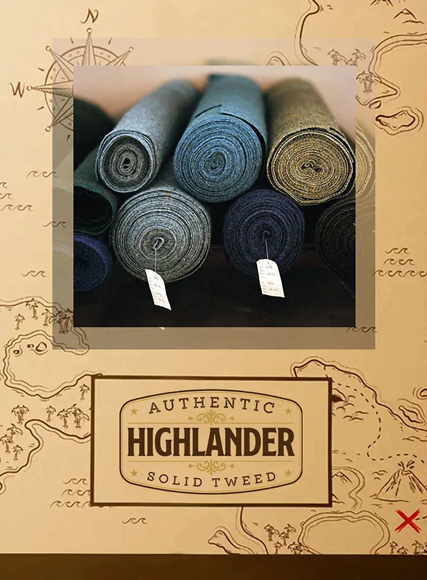 Highlander Heavy Heritage Charcoal Tweed Pea Coat