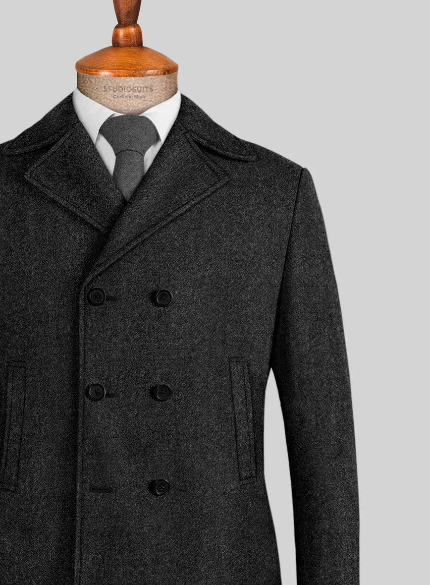 Highlander Heavy Heritage Charcoal Tweed Pea Coat