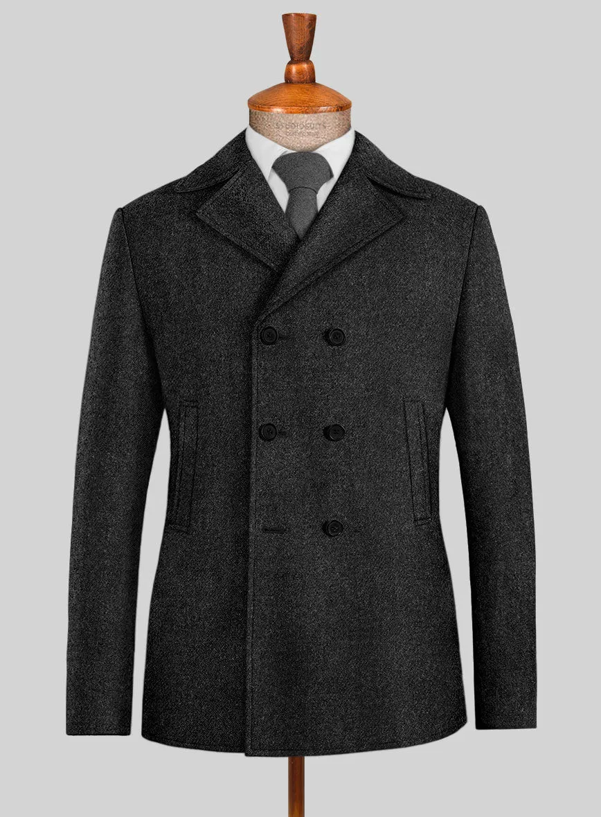 Highlander Heavy Heritage Charcoal Tweed Pea Coat