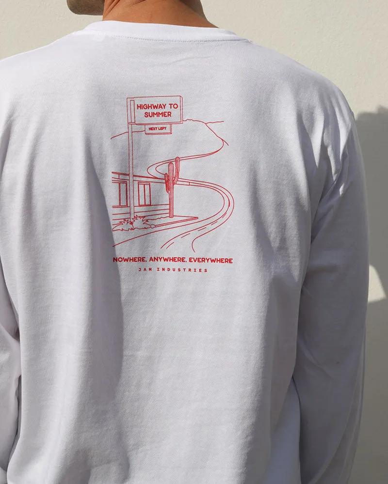 Highway to summer L/S T | White