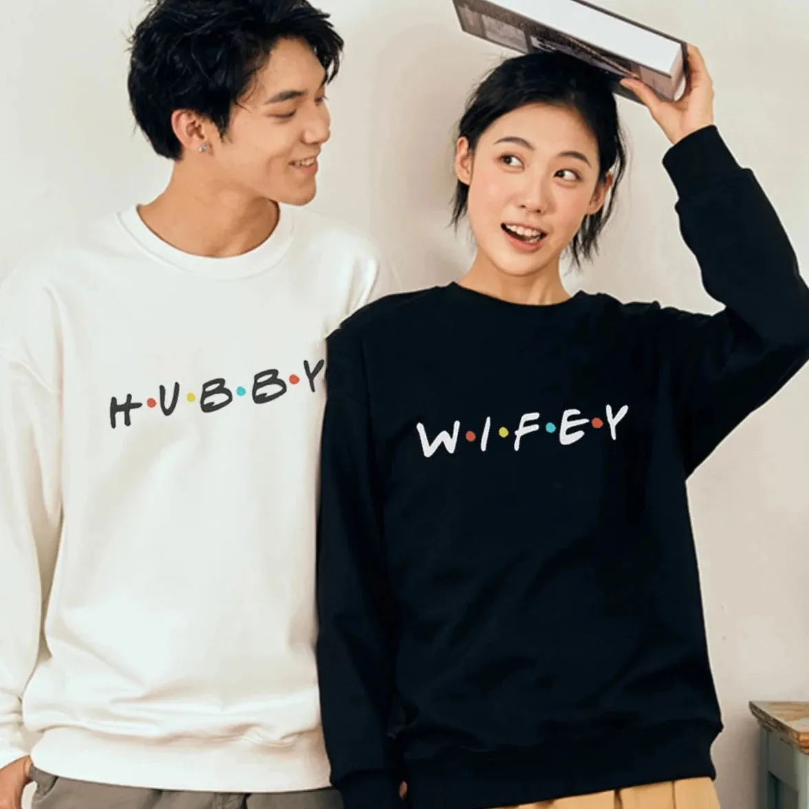 Hubby Wifey Couple Sweatshirts