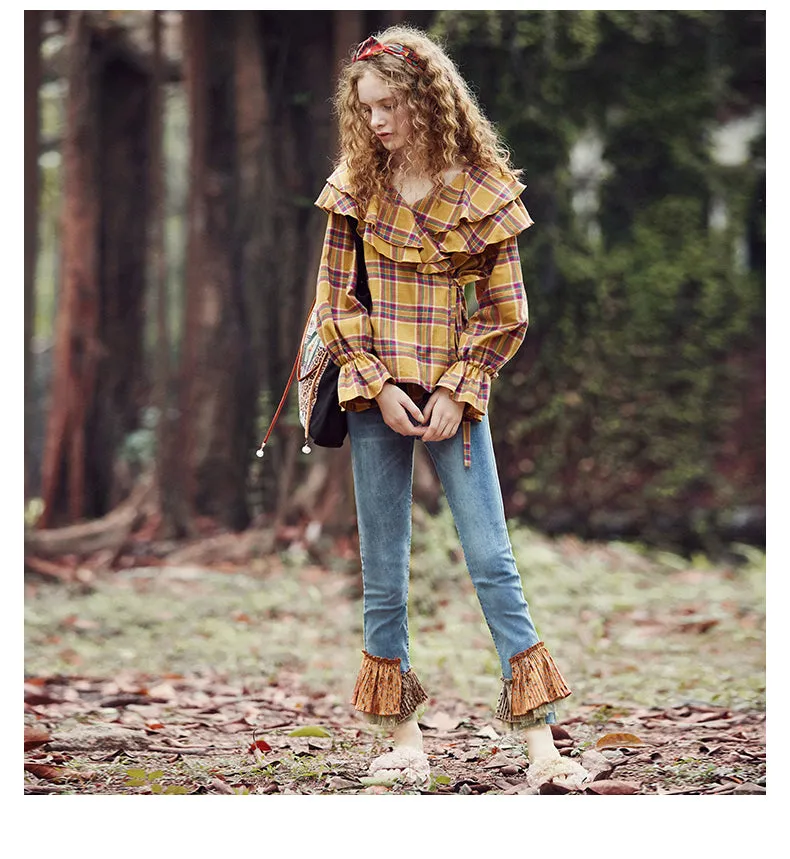 JAM PRINCESS FRILL HEM CROP JEANS