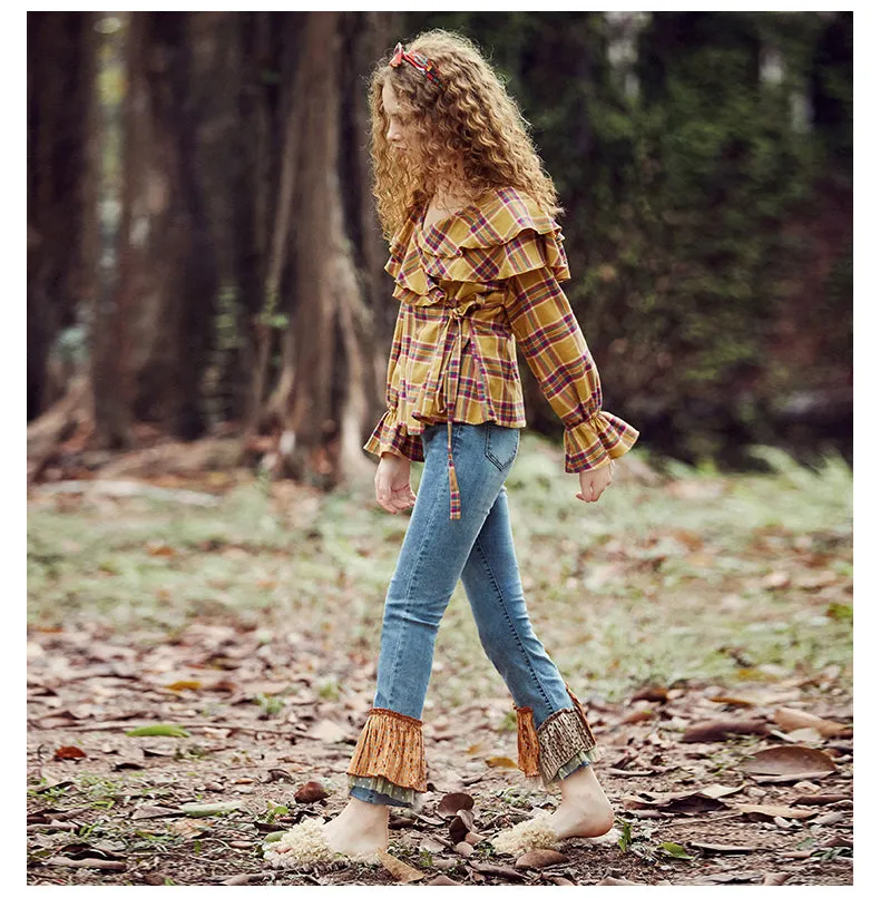 JAM PRINCESS FRILL HEM CROP JEANS