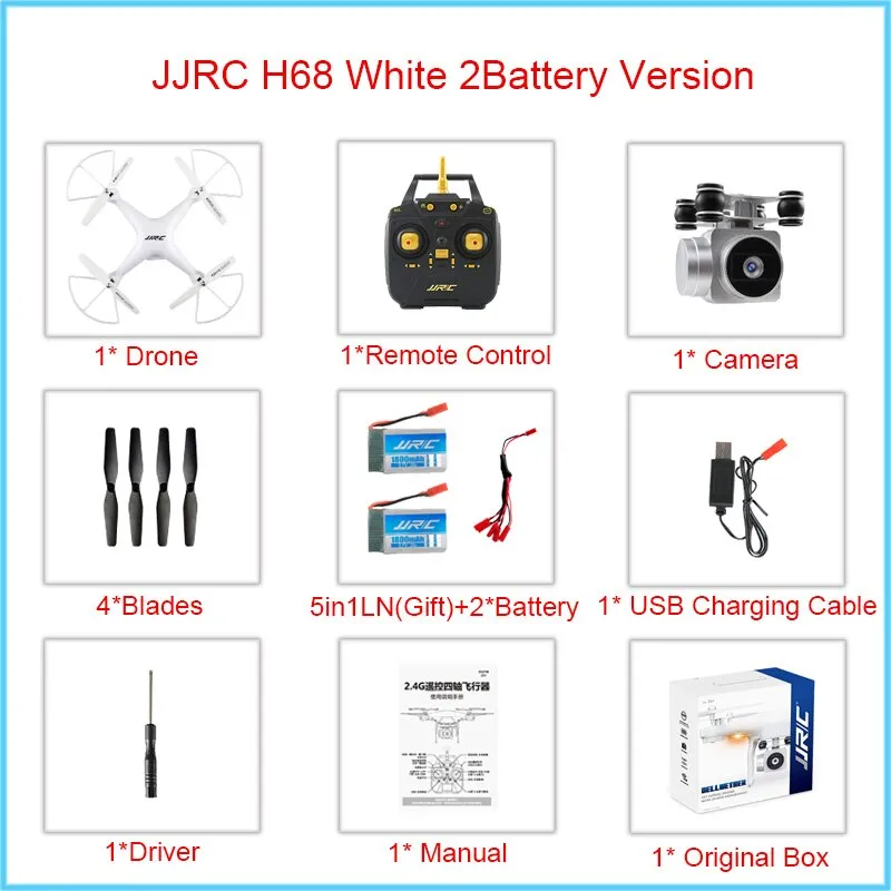 JJRC Drone with 720P HD Camera   2 Batteries for Long 40-Minute Flight Time