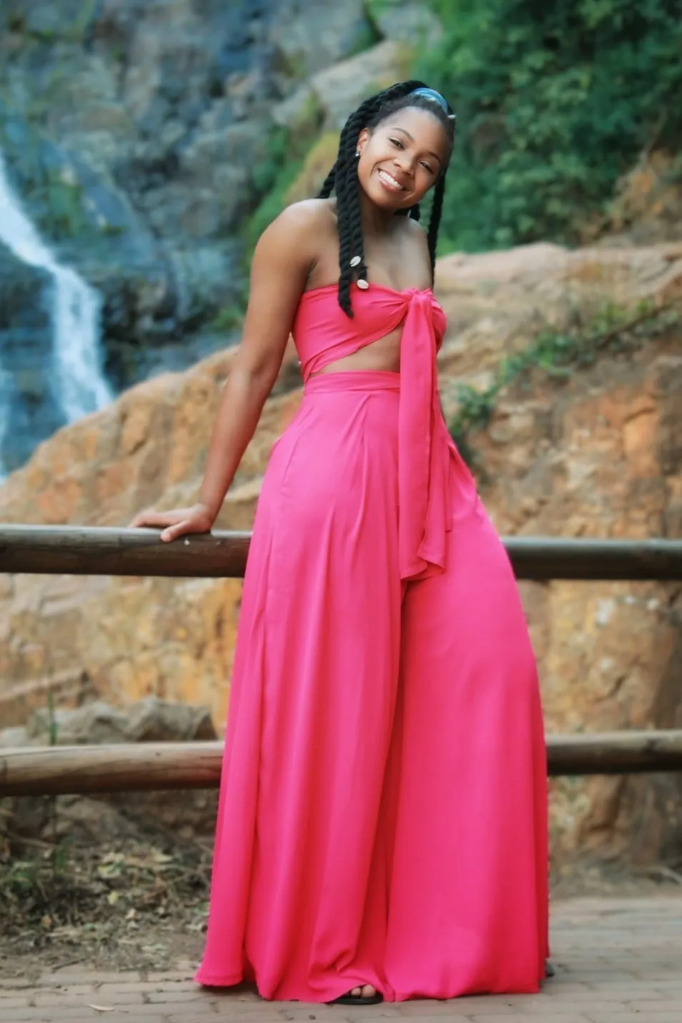 Ladies Palazo Pants, Milk Geogette ~ Pink