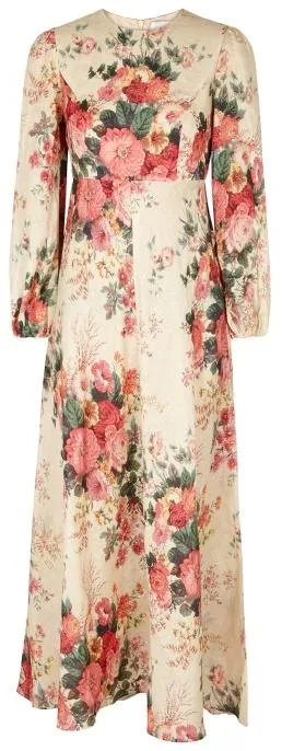 'Laelia' Floral-Print Linen Dress