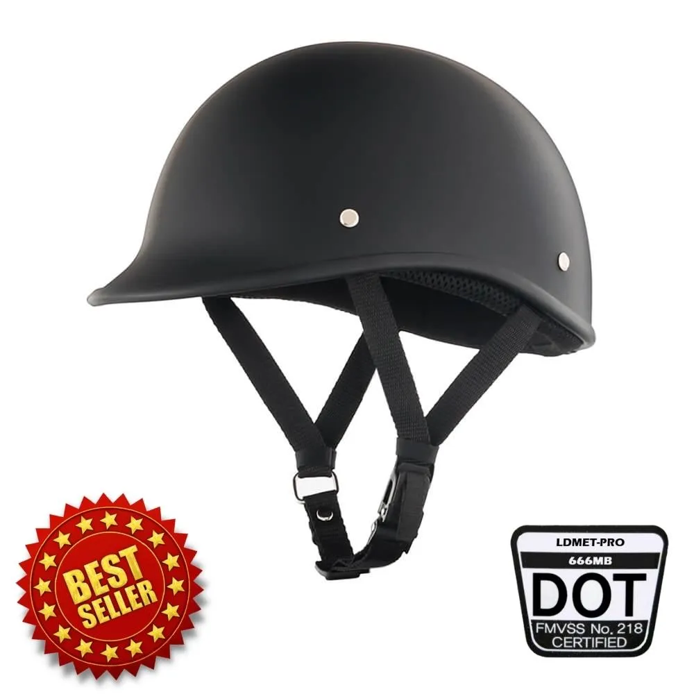 Low Profile Reversible DOT Polo Helmet / Matte Black