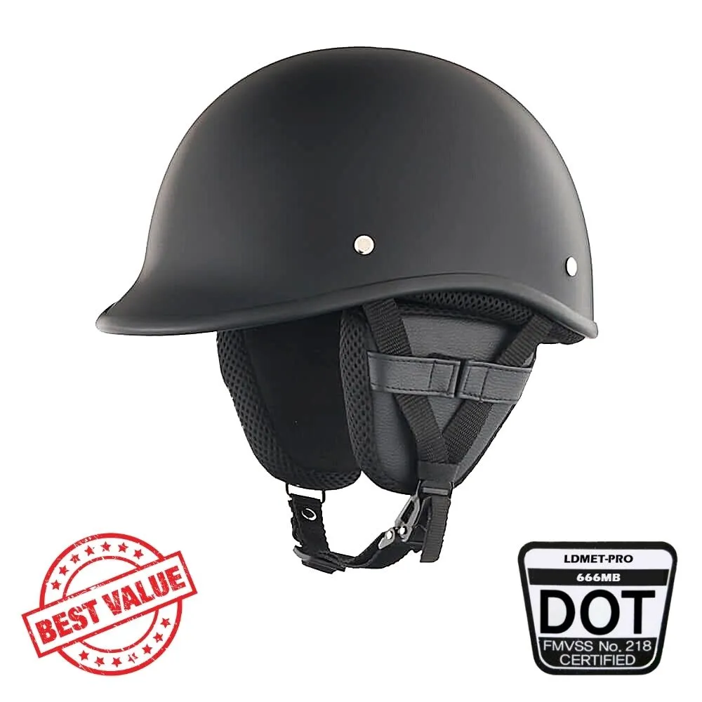Low Profile Reversible DOT Polo Helmet / Matte Black