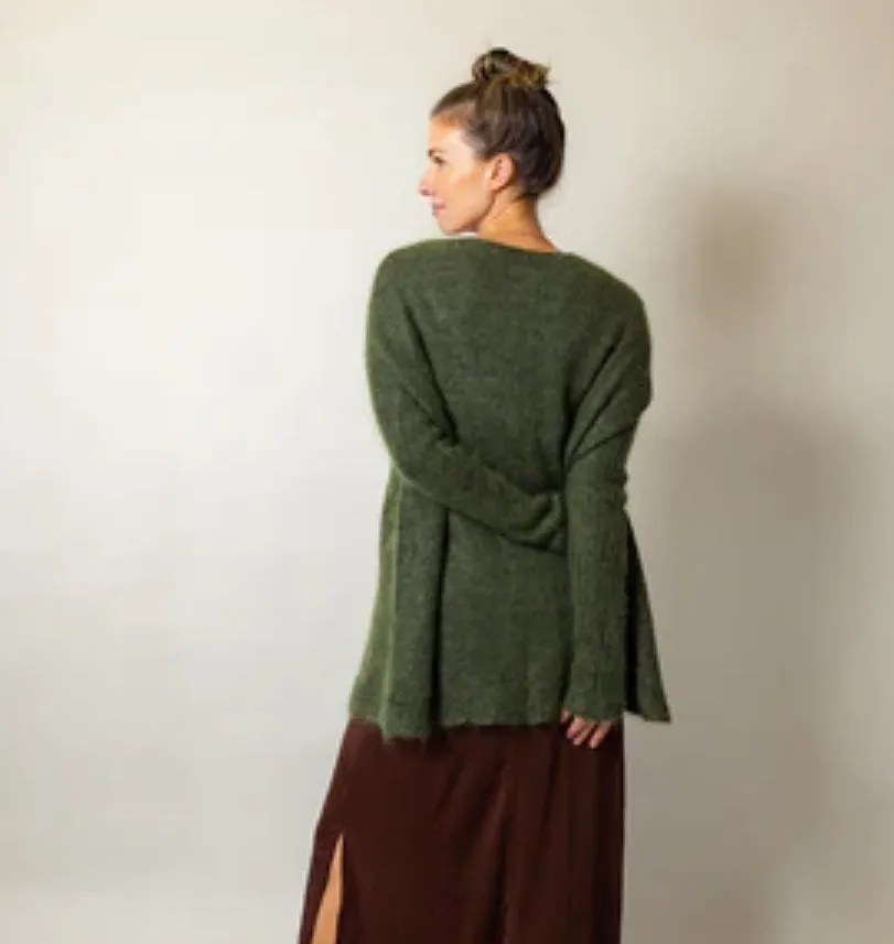 Mohair 5 button long cardigan