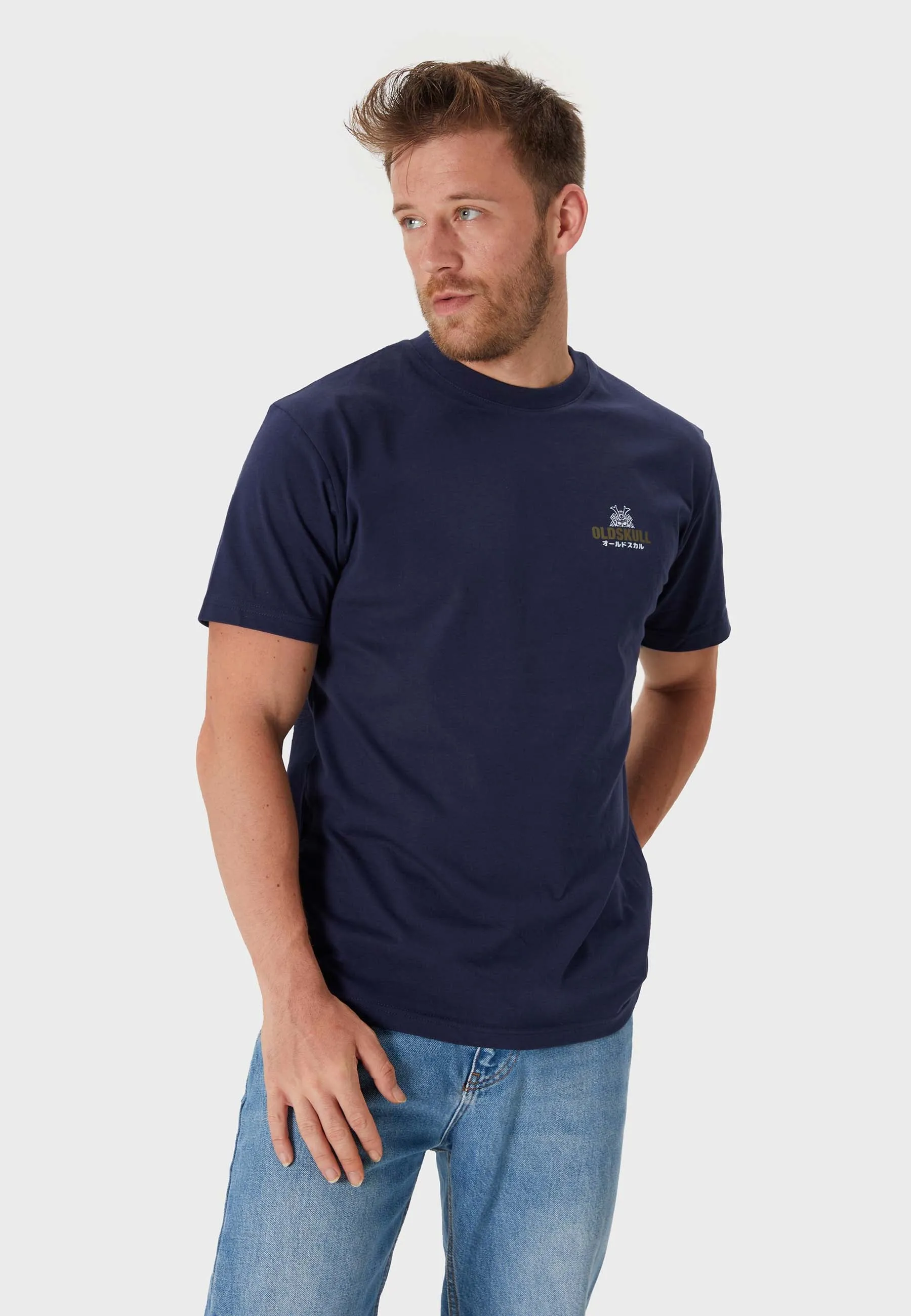 Oldskull Basic Kanji T-Shirt Navy Blue