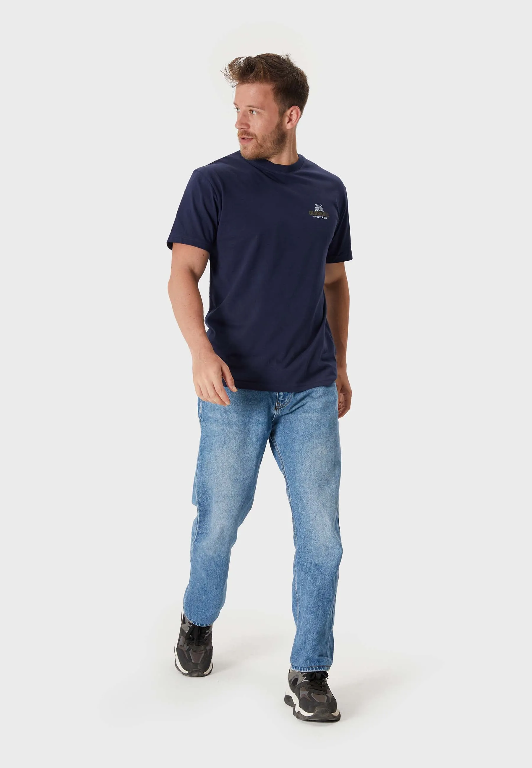 Oldskull Basic Kanji T-Shirt Navy Blue
