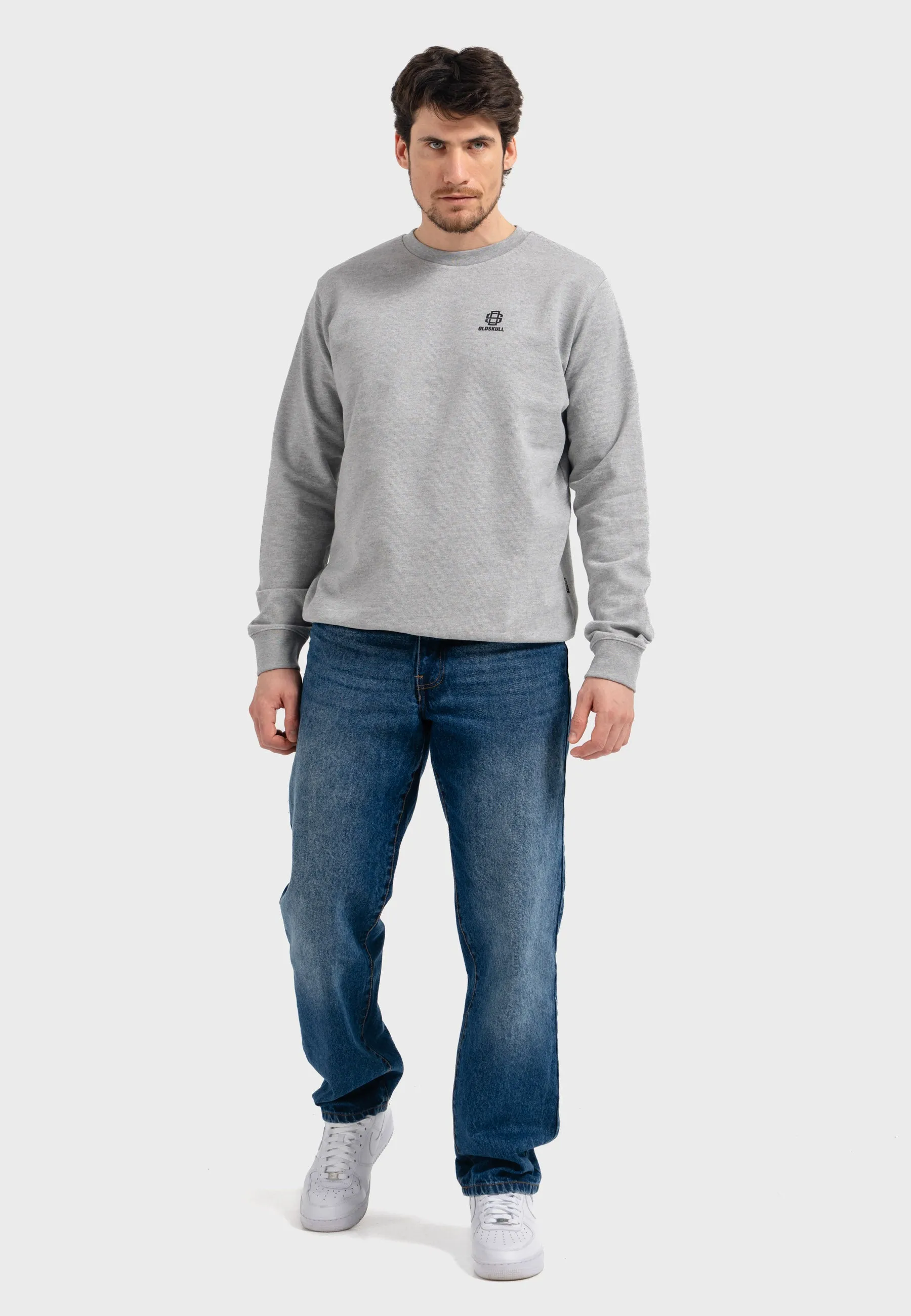 Oldskull Iconic Logo Sweatshirt Heather Grey
