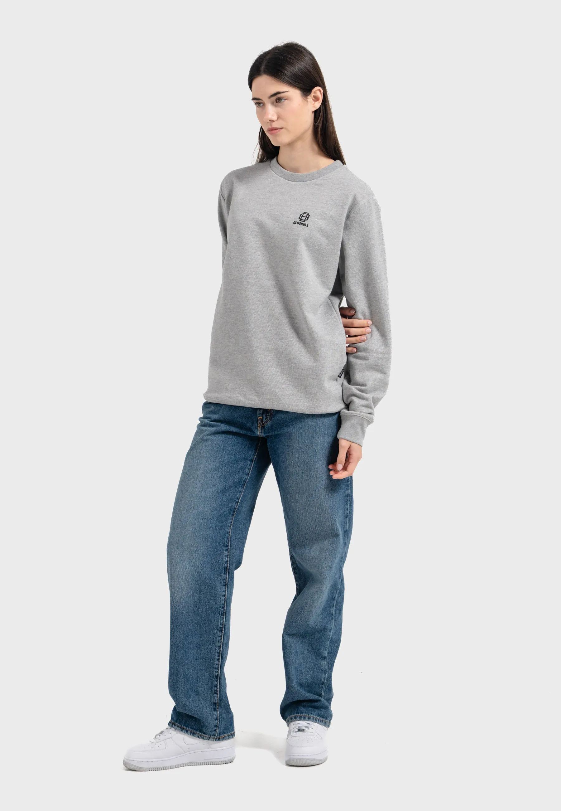 Oldskull Iconic Logo Sweatshirt Heather Grey