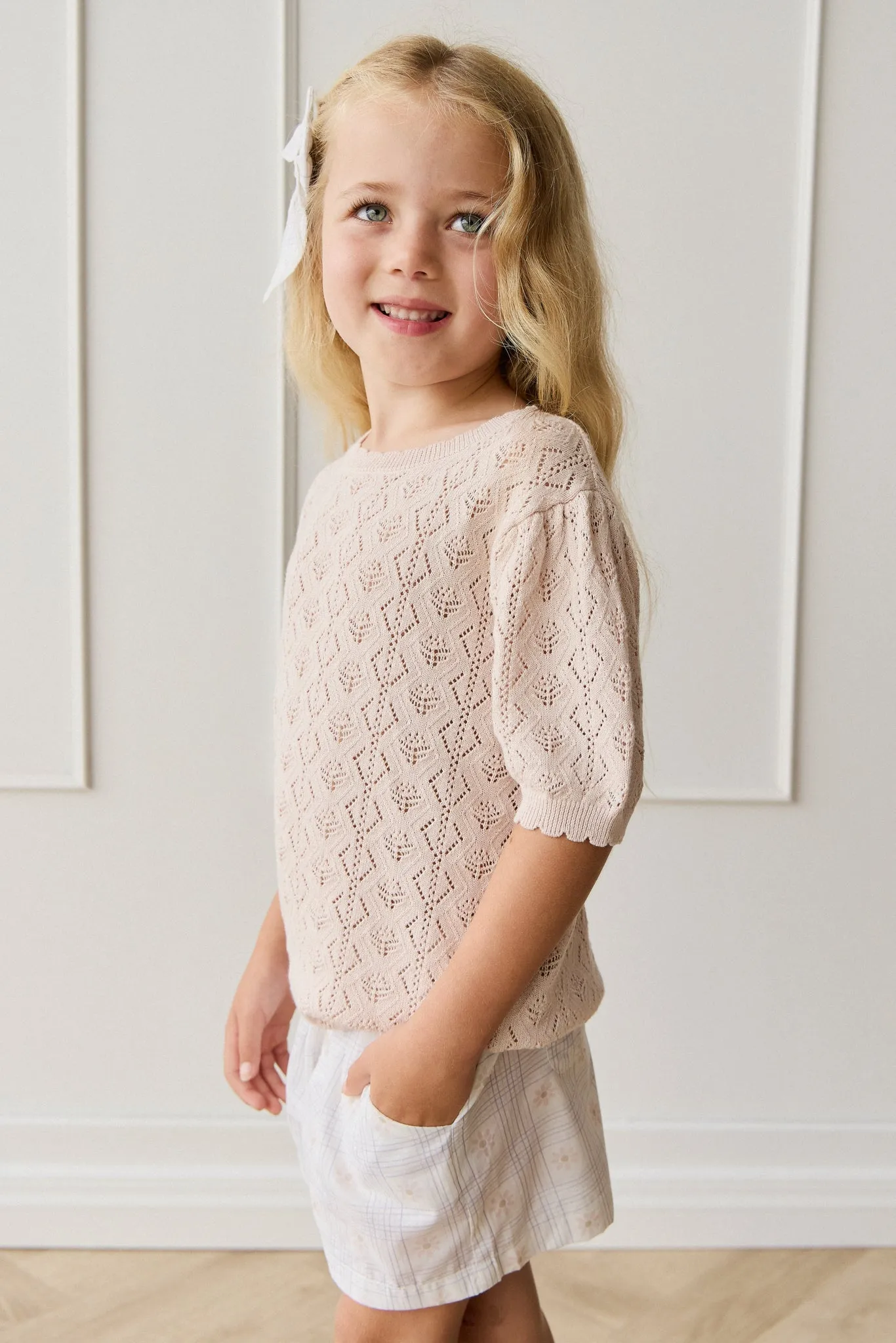 Organic Cotton Neve Short - Marguerite Egret