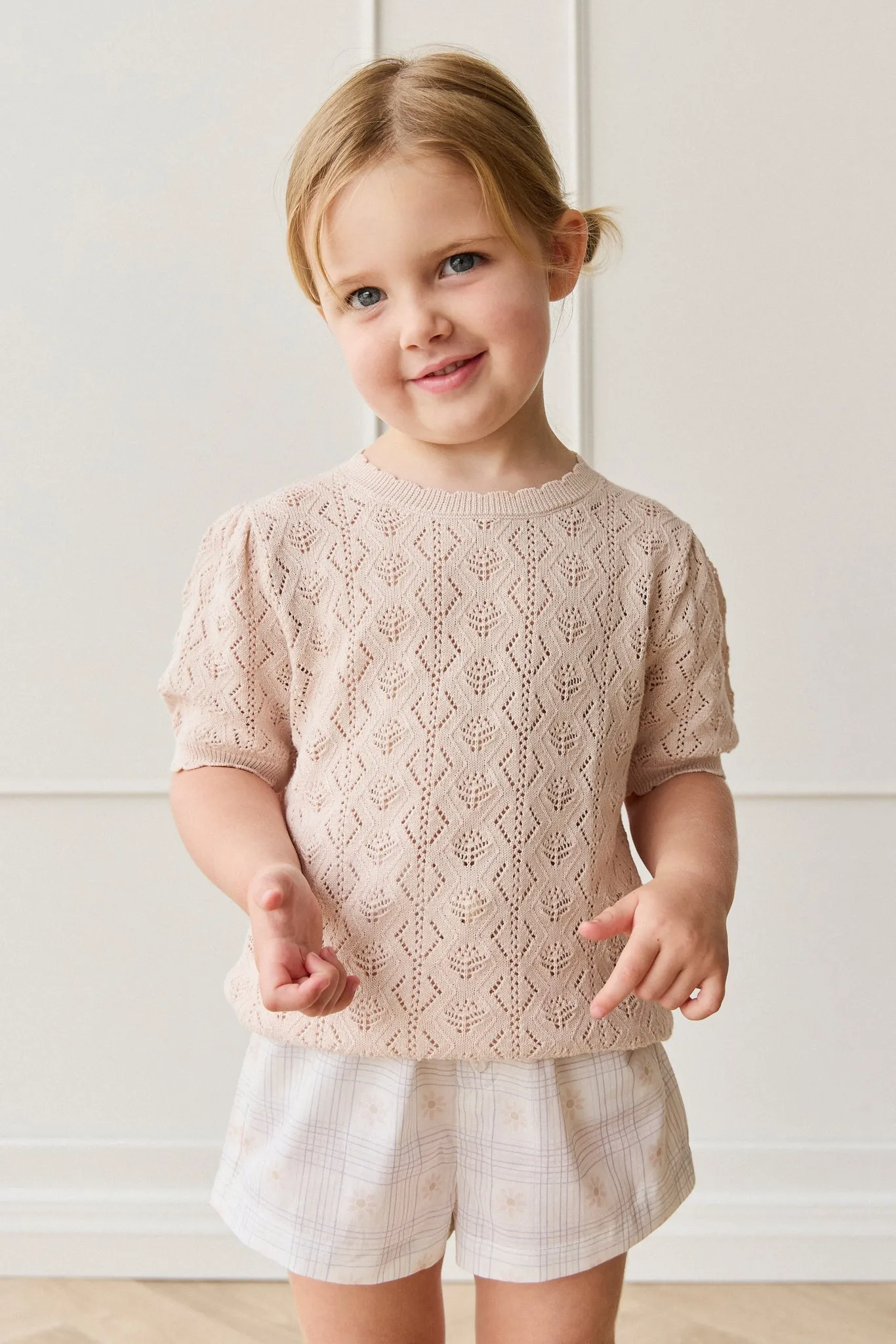 Organic Cotton Neve Short - Marguerite Egret