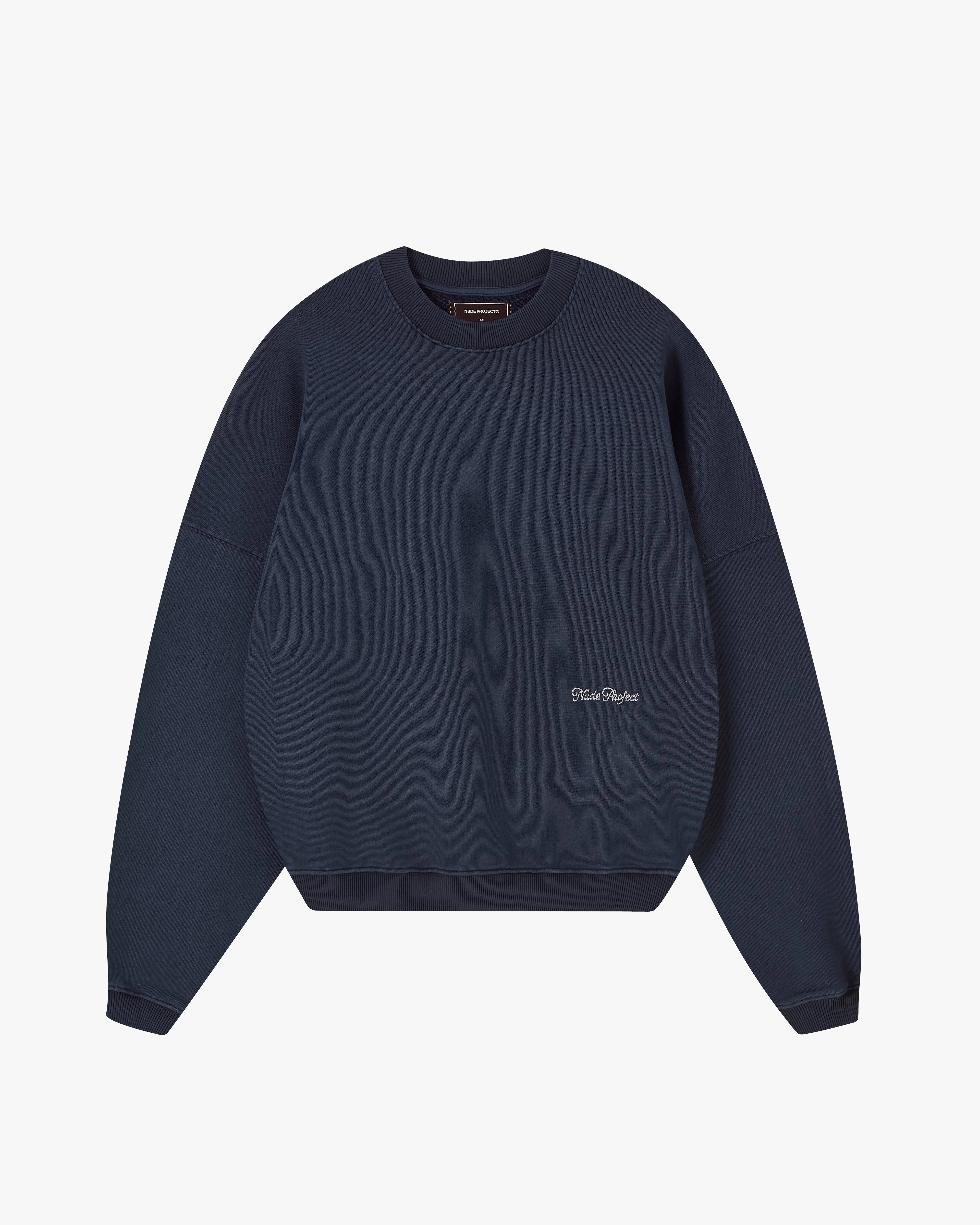 Navy Blue Perfect Fit Boxy Crewneck Sweatshirt