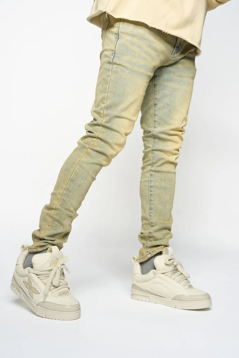 PHEELINGS SURVIVED SKINNY DENIM (MEDIUM BLUE/GREEN)