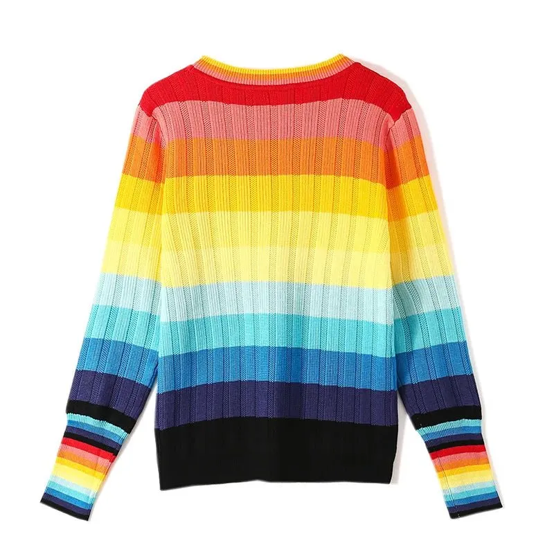 Pre Order:  Rainbow Stripes Knitted Sweater