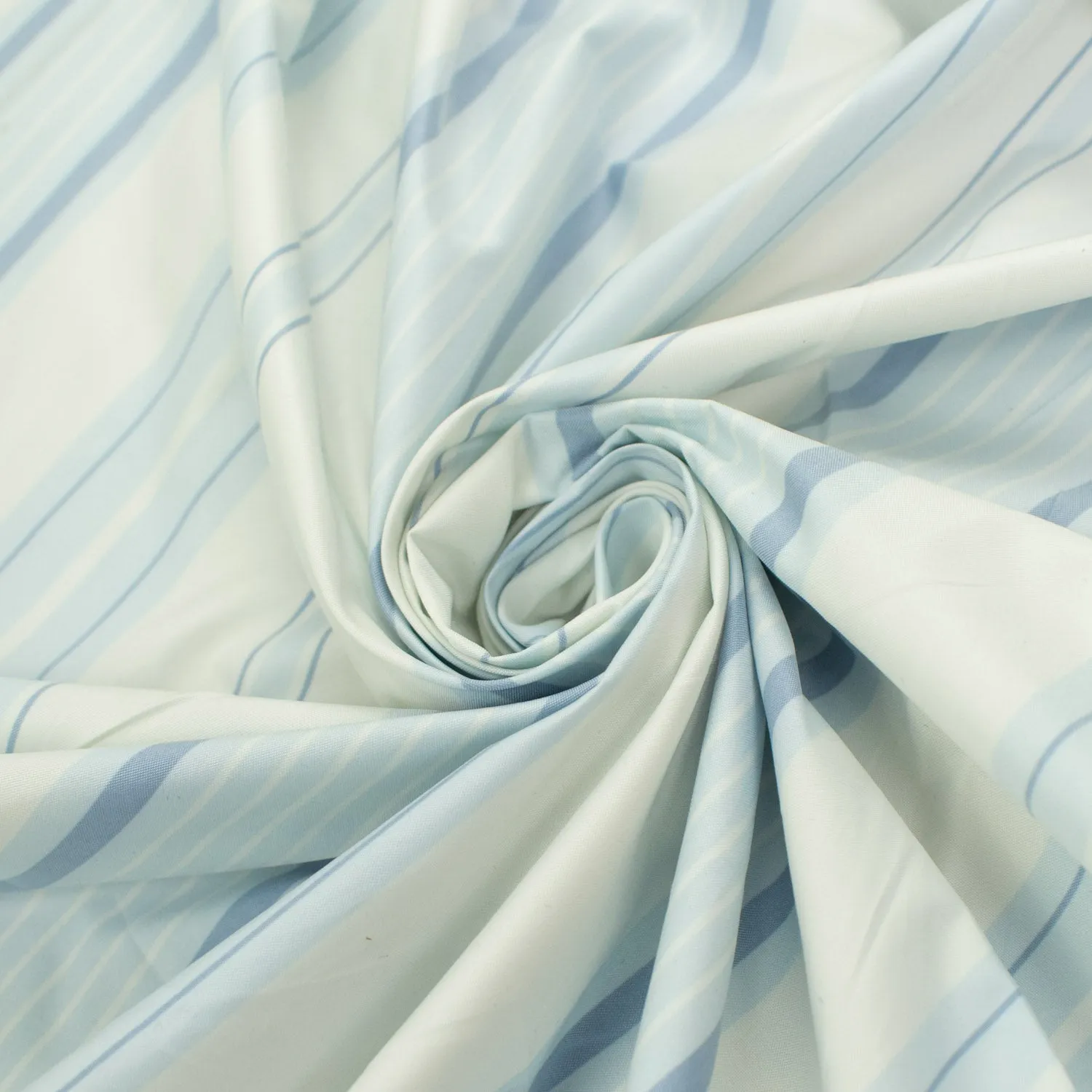 Printed Lining Design-27 Light Blue Stripes in White