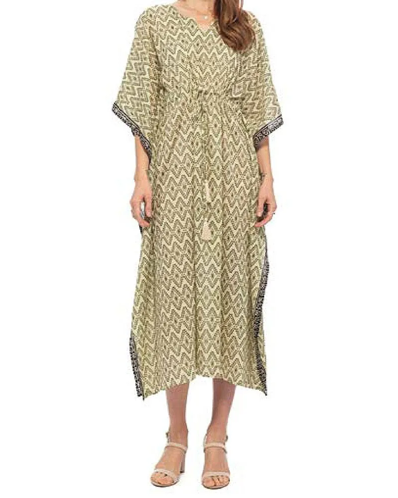 Red Cotton Kaftan Long