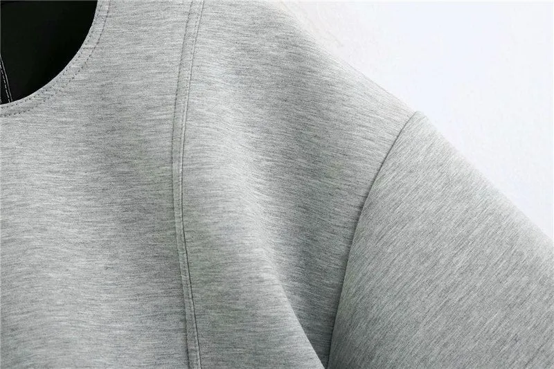 SEAM DETAILS LOOSE CROPPED SWEATSHIRT