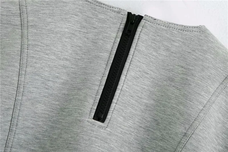SEAM DETAILS LOOSE CROPPED SWEATSHIRT