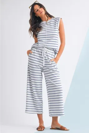 Sleeveless Striped Lounge Set